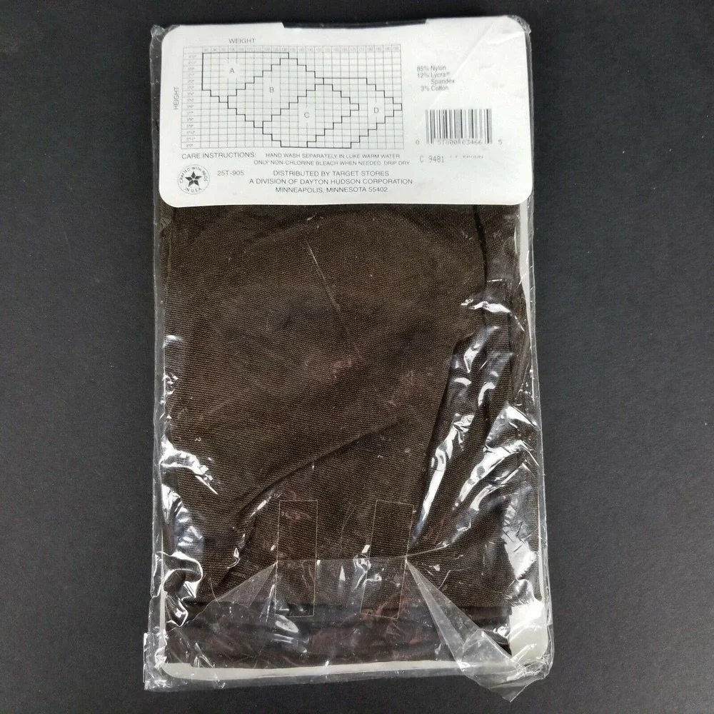 Vintage‎ Target Light Brown Control Top Pantyhose Tights Stockings Size C New